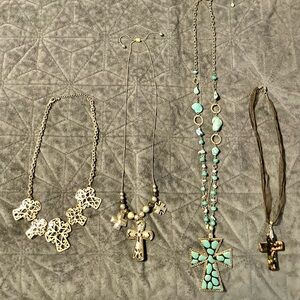 4 Cross necklaces set